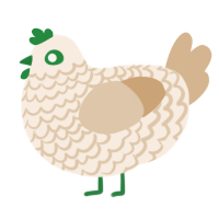 A cream and beige chicken with a lace pattern