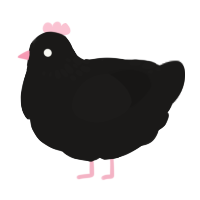 A sable chicken with a neck-speckle pattern