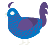 A sapphire and overcast chicken with a lace pattern