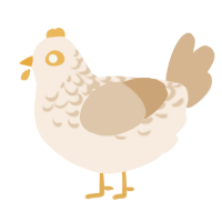 A cream and beige chicken with a half-lace pattern