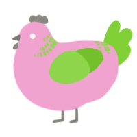 A pink and grass chicken with a neck-band pattern
