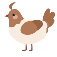 A cream and brown chicken with a head pattern