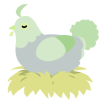 A silver and gluppy chicken with a head pattern