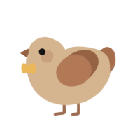 A beige and brown chicken