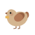 A beige and brown chicken
