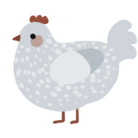A mist chicken with a speckle pattern