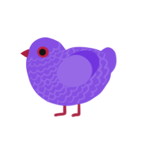 Mirror, a blurple chicken with a lace pattern