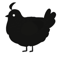 A black chicken with a half-lace pattern