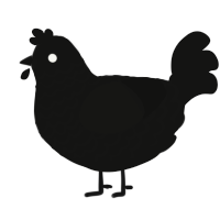 A black chicken with a lace pattern