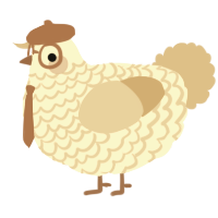 A cream and beige chicken with a lace pattern