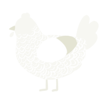 A white chicken with a double-lace pattern