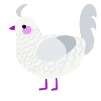 A white and mist chicken with a lace pattern