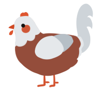 A russet and mist chicken with a head pattern