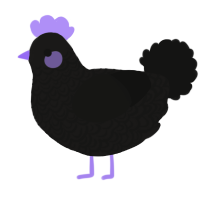 A sable and black chicken with a double-lace pattern