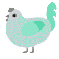 A mist and mint chicken with a double-lace pattern