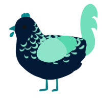 A tumblr and mint chicken with a half-lace pattern