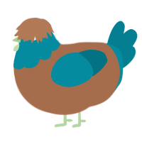 A brown and sea chicken with a head pattern