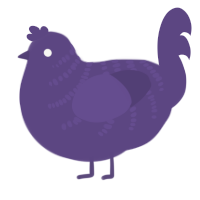 A overcast chicken with a half-bar pattern