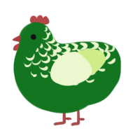 A leaf and apple chicken with a half-lace pattern