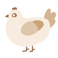 A cream and beige chicken