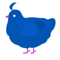 A ultramarine chicken with a half-lace pattern