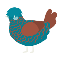 BITE SIZED, a sea and russet chicken with a lace pattern