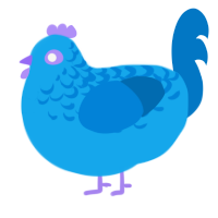 A sky and sapphire chicken with a half-lace pattern