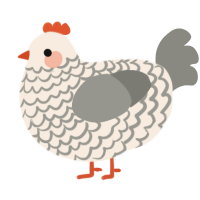 A cream and ash chicken with a lace pattern