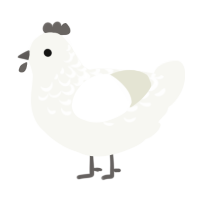 A white chicken with a half-lace pattern