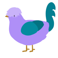 A lilac and sea chicken
