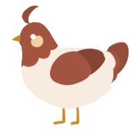 A cream and russet chicken with a head pattern
