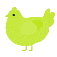 A lime chicken with a lace pattern