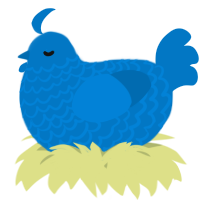 A sapphire chicken with a lace pattern