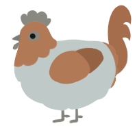 A silver and brown chicken with a head pattern