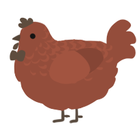 A russet chicken with a half-lace pattern