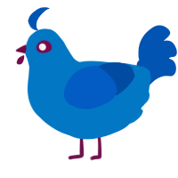 A sapphire and ultramarine chicken