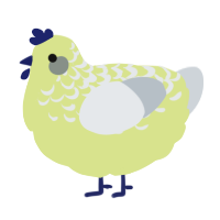 A lemon and mist chicken with a half-lace pattern