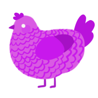 A orchid and amethyst chicken with a lace pattern
