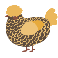 A bark and honey chicken with a lace pattern