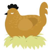 A gold chicken with a half-lace pattern