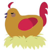 A gold and crimson chicken