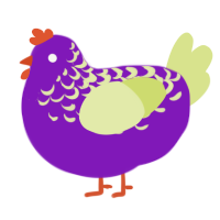 A violet and lemon chicken with a half-lace pattern