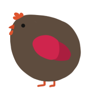 A bark and crimson chicken
