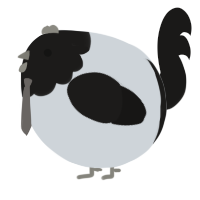 A mist and sable chicken with a head pattern