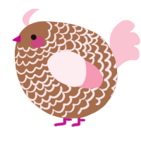 A brown and rose chicken with a lace pattern