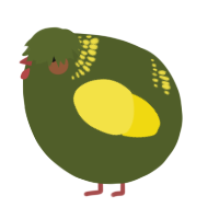 A olive and yellow chicken with a neck-band pattern