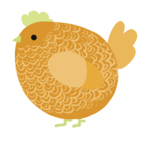 A orange and honey chicken with a double-lace pattern