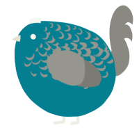 A sea and ash chicken with a half-lace pattern
