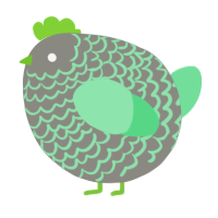 A ash and spring chicken with a lace pattern