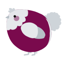 A wine and mist chicken with a head pattern